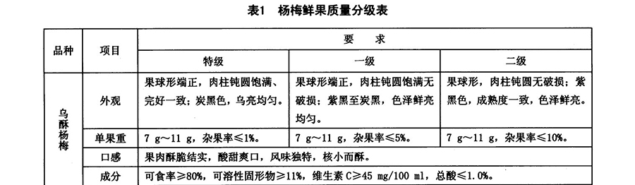 楊梅放冷庫前質量要求1